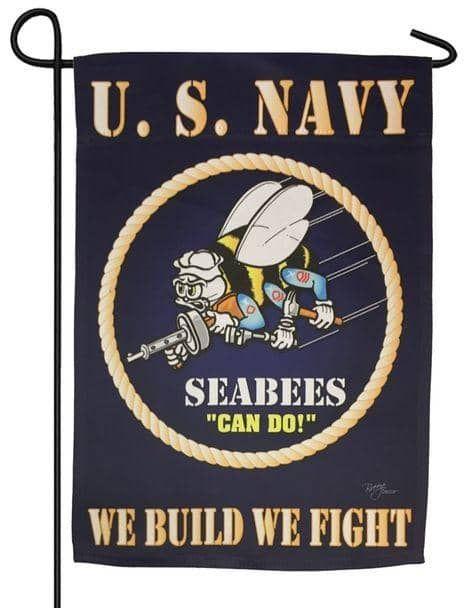 US Seabees 2 Sided Garden Flag We Build We Fight 58071 Heartland Flags
