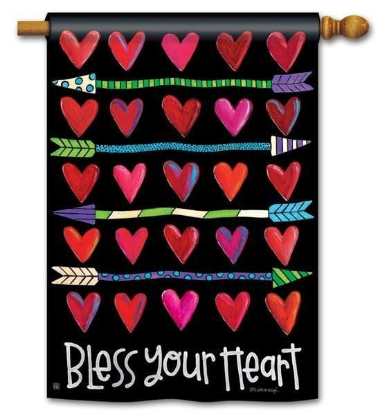 Valentine Hearts and Arrows Flag 2 Sided House Banner 91297 Heartland Flags
