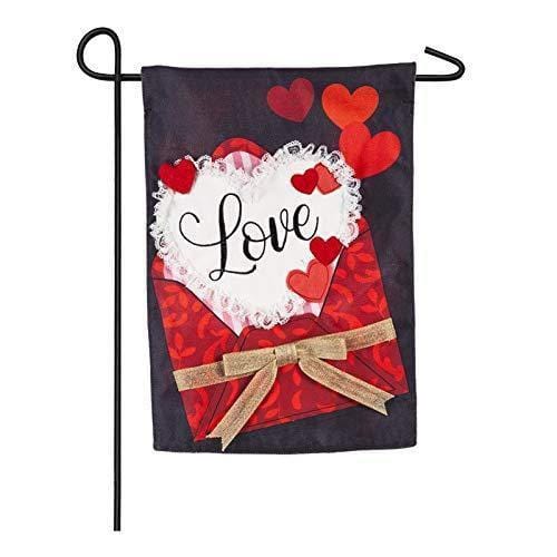 Valentine Love Letter Garden Flag 2 Sided Burlap 14B8472BL Heartland Flags