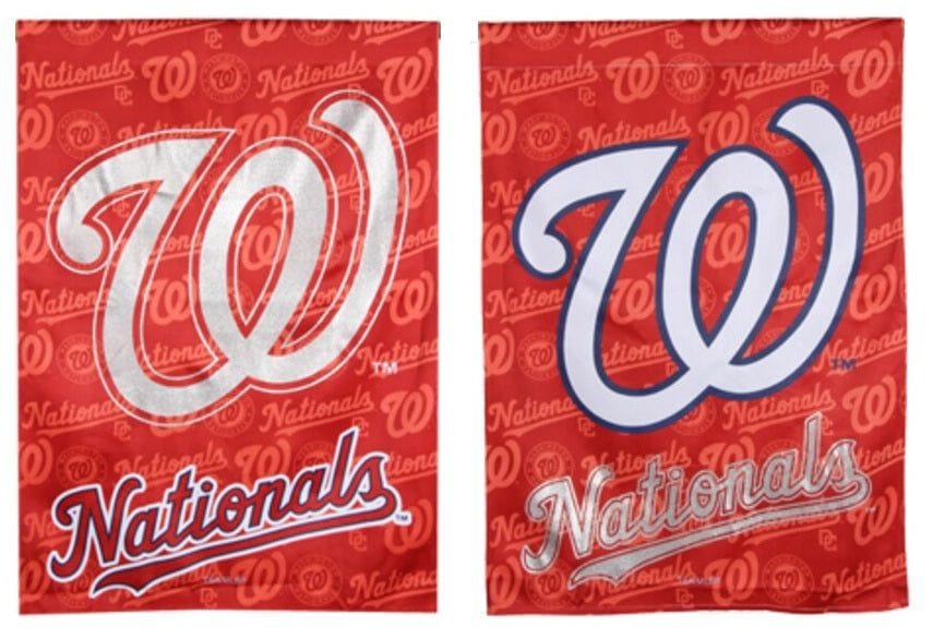 Washington Nationals Garden Flag 2 Sided Glitter Baseball 14S4229BL Heartland Flags