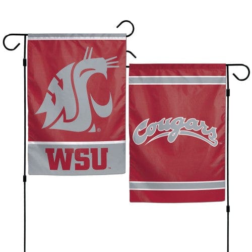 Washington State Cougars Garden Flag 2 Sided Double Logo 16134017 Heartland Flags