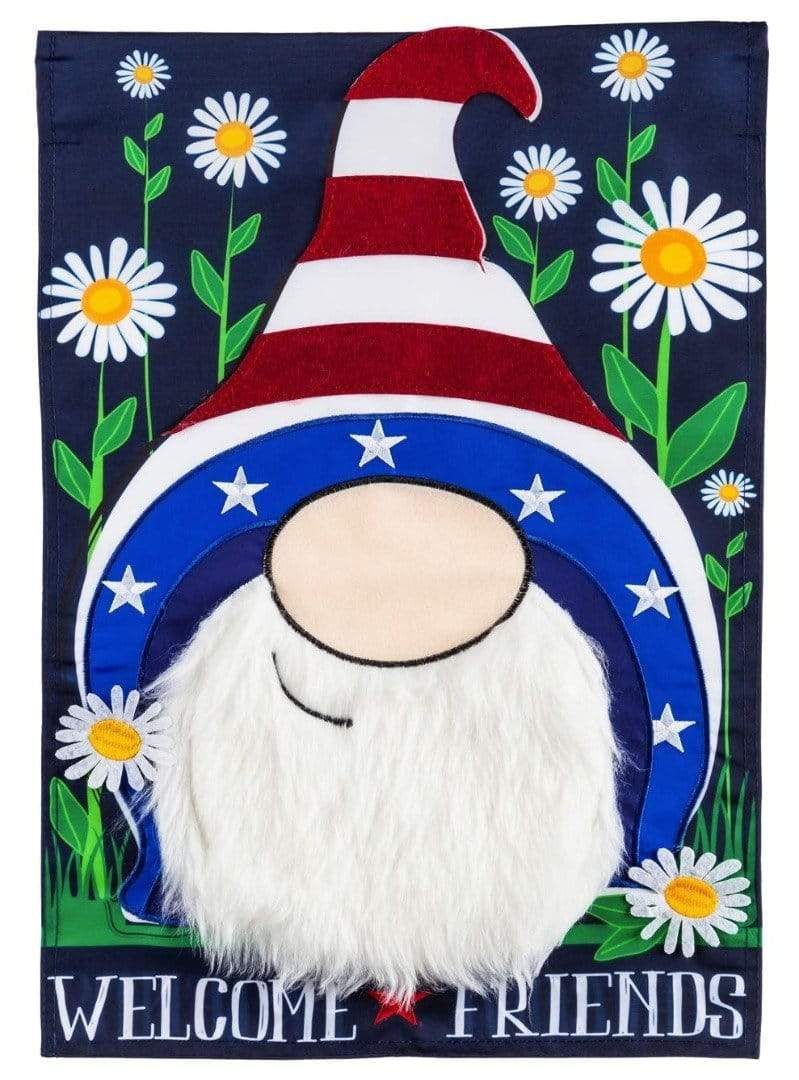 Welcome Friends Gnome Patriotic Garden Flag 2 Sided 169149 Heartland Flags