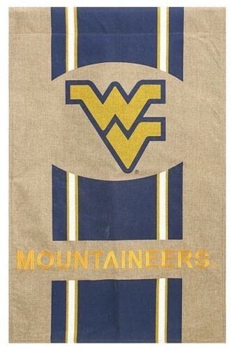 West Virginia Mountaineers Garden Flag 2 Sided Burlap University 14B967 Heartland Flags