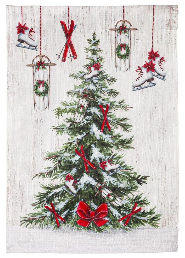 Winter Fun Ornament Tree Christmas Garden Flag 2 Sided 14T10608 Heartland Flags