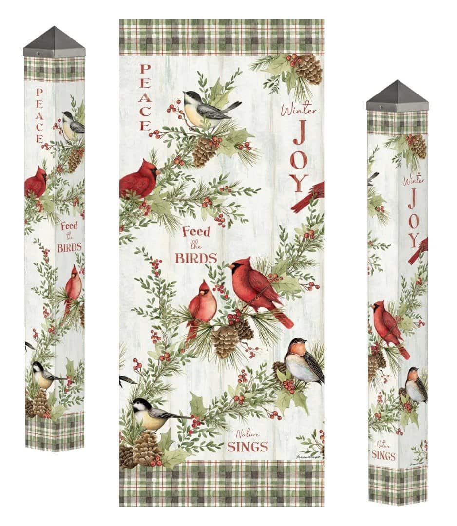 Winter Messengers Art Pole 40 Inches Tall Nature Sings PL1256 Heartland Flags