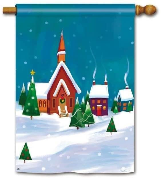 Winter Village Banner 2 Sided House Flag 96054 Heartland Flags