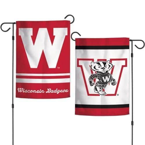 Wisconsin Badgers 2-Sided Garden Flag Vintage 87094218 Heartland Flags