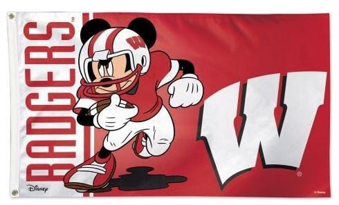 Wisconsin Badgers Flag 3x5 Mickey Mouse Football 78169117 Heartland Flags