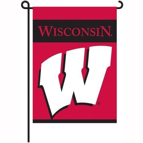 Wisconsin Badgers Garden Flag 2 Sided W Logo 83020 Heartland Flags