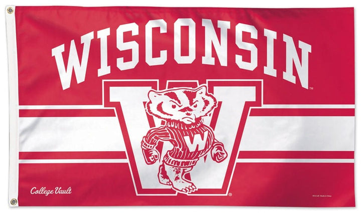 Wisconsin Badgers Vault Logo 3x5 Flag Throwback 08662115 Heartland Flags