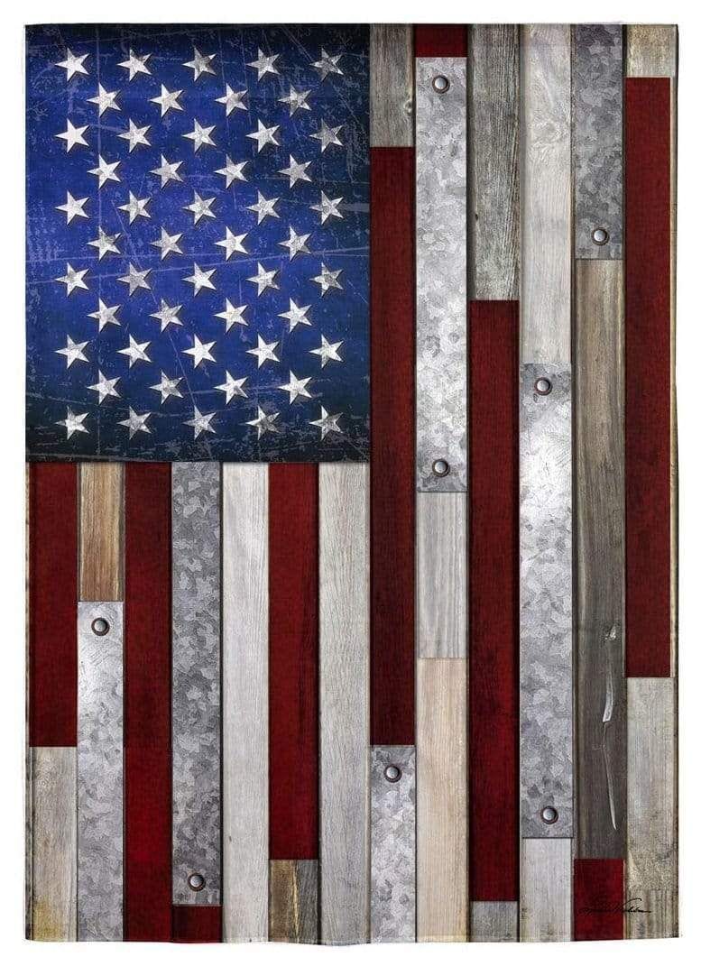 Wood Stripe American Flag Garden Flag 2 Sided 14S9849 Heartland Flags