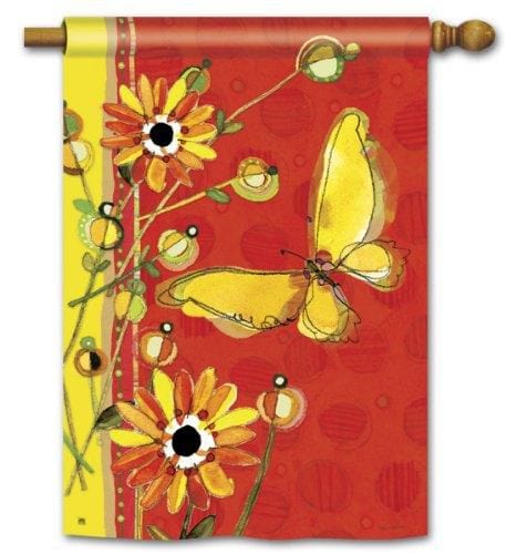 Yellow Butterfly Flag 2 Sided Decorative House Banner 92020 Heartland Flags